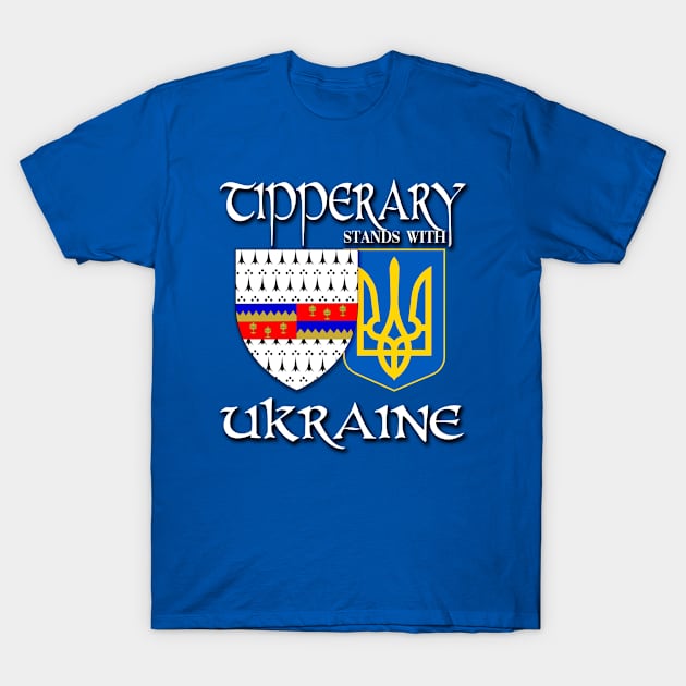 Tipperary Ireland Stands with Ukraine Irish Ukrainian Design T-Shirt by Ireland